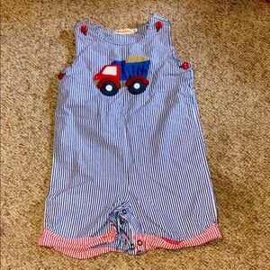 Blue & White Striped Truck outfit 24m